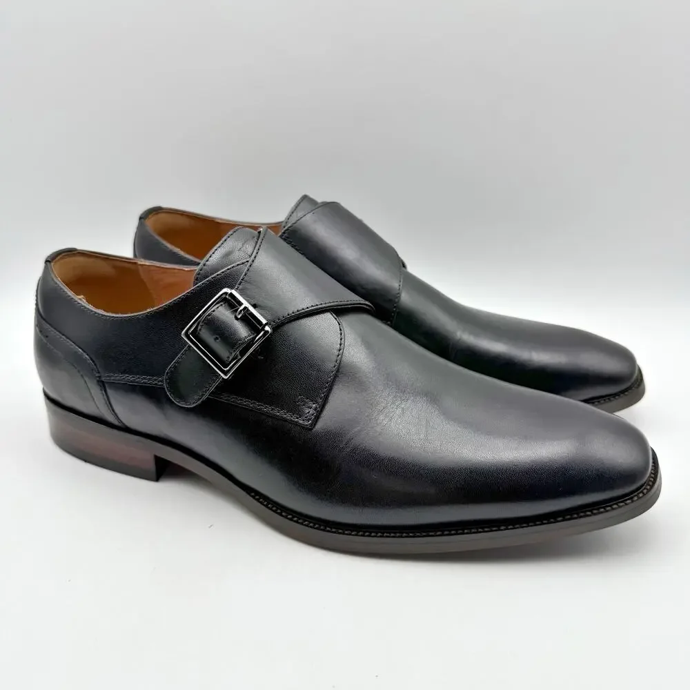 Florsheim Mens Sorrento Monk Strap Dress Shoes US 9.5 Wide Black Leather NIB